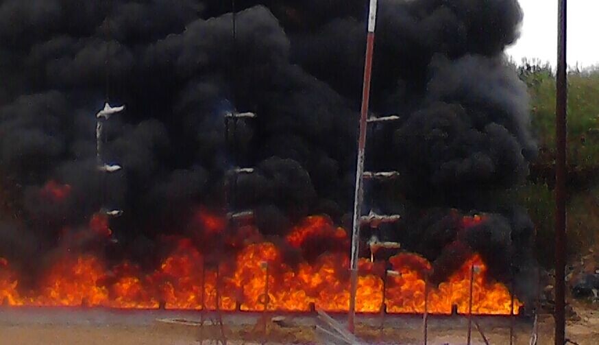 某研究所油池火，流淌火輻射熱流測量